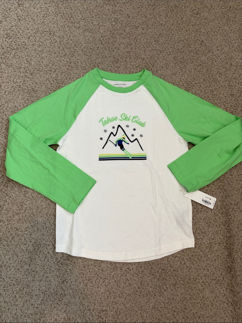 NWT Janie & Jack Tahoe Ski Club T Shirt, 8